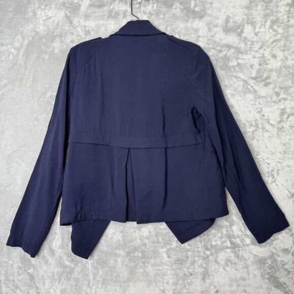 Zara Basic Collection Jacket Womens Medium Waterfall Open Front Pockets Draped B - Picture 2 of 9